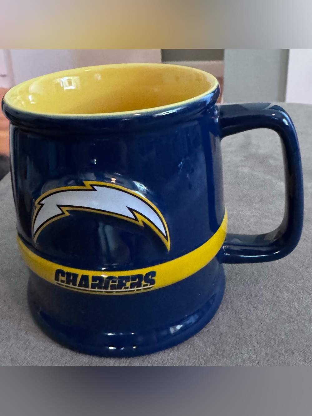 NFL Chargers Navy Blue and Yellow Ceramic Mug